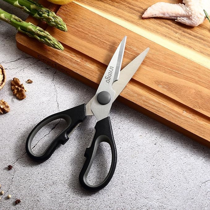 LIVINGO 7.5" Kitchen Scissors All Purpose for Sharp Cutting Small Bones & Vegetables, with Nutcracker Grip Comfortable, Heavy-duty Food Shears for Home Cooking - Image 5