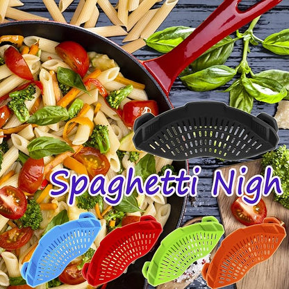 AUOON Clip On Strainer Silicone for All Pots and Pans, Pasta Strainer Clip on Food Strainer for Meat Vegetables Fruit Silicone Kitchen Colander - Image 7