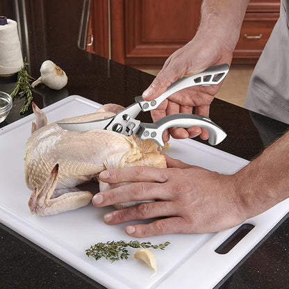 Dream Reach Heavy Duty Poultry Shears with Serrated Edge - Kitchen Scissors For Chicken, Bone, Meat, Turkey, Fish