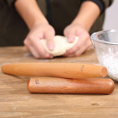 BAMBOO LAND- French Rolling Pin Set, 2 pcs, 16", 8", Natural Wood Rolling Pins for Baking - Image 7