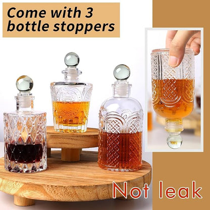 Syrup Bottle Set of 3 - Syrup Dispenser with Leak-Proof Lids Pour Spout Ideal for Coffee Syrups,Honey,Condiments,Olive Oil