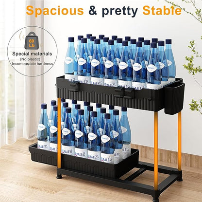 Sevenblue 3 Pack Under Sink Organizers, 2-Tier Multi-Use Kitchen and Bathroom Organizers and Storage with Sliding Drawers, Bathroom Cabinet Organizer (Black, 14.8 Inch) - Image 5
