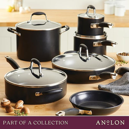 Anolon Advanced Home Hard-Anodized Nonstick Skillets (2 Piece Set- 10.25-Inch & 12.75-Inch, Onyx) - Image 8