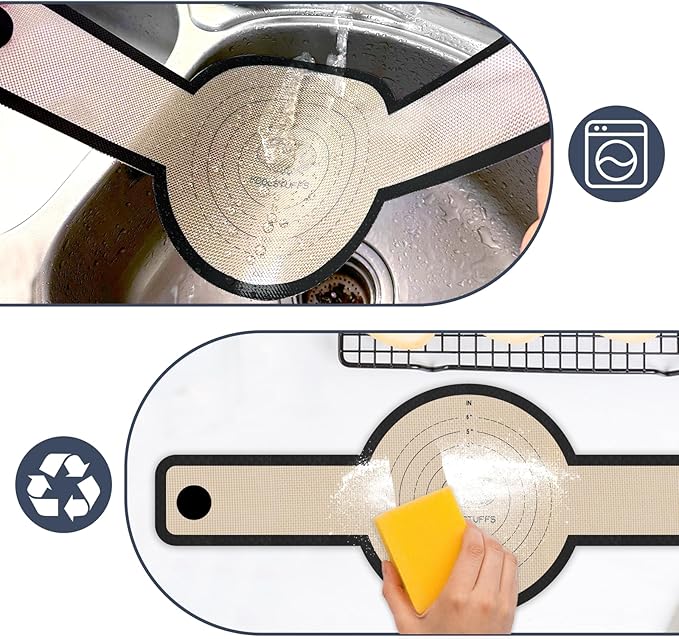 Silicone Bread Sling for Dutch Oven, 2 PCS Non-Stick & Easy to Clean Reusable Silicone Bread Baking Mat with Long Handles, Easy Transfer Sourdough - Image 4
