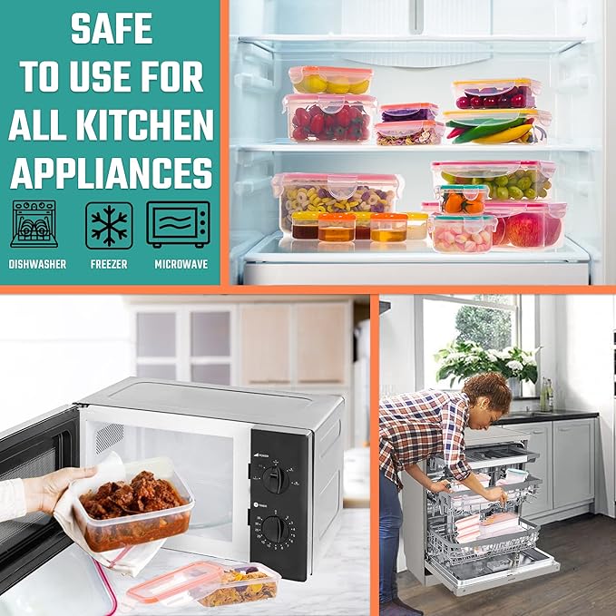5 Pack Large Fruit Storage Containers for Fridge with Removable Colander-Plastic Food Storage Containers with Lids Airtight-Leak Proof Refrigerator Organizers and Storage of Vegetable -Produce Storage - Image 8