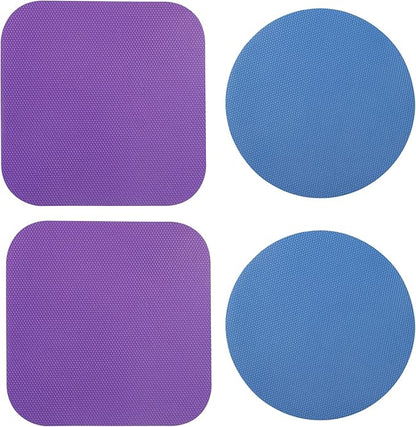 LUTER 4pcs Jar Opener, Rubber, Multi-function Silicone Bottle Opener for Seniors with Weak Hands Lid Cap Gripper Pads Kitchen Coasters Gadgets(Blue, Purple) by Unknown