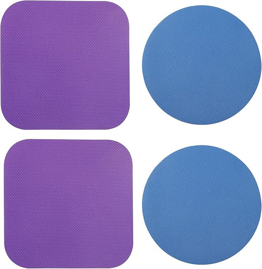 LUTER 4pcs Jar Opener, Rubber, Multi-function Silicone Bottle Opener for Seniors with Weak Hands Lid Cap Gripper Pads Kitchen Coasters Gadgets(Blue, Purple) by Unknown