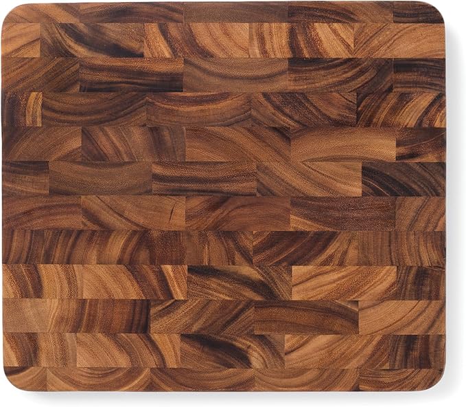 Ironwood Gourmet Oslo End Grain Utility Cutting Board, 14 x 16 Inches, Natural Acacia Wood - Image 2