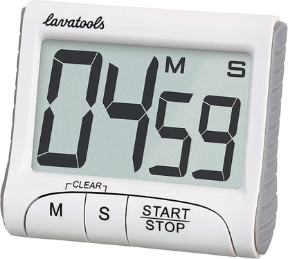 Lavatools KT1 Digital Kitchen Timer & Stopwatch, Large Display, Bold Digits, Simple Operation, Loud Alarm, Magnetic Kickstand for Cooking and Classroom by Lavatools