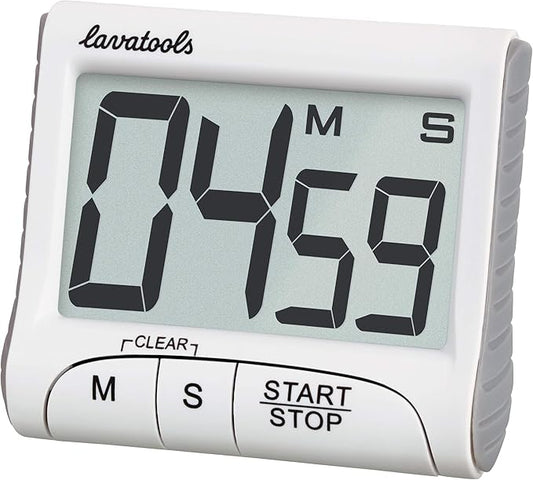 Lavatools KT1 Digital Kitchen Timer & Stopwatch, Large Display, Bold Digits, Simple Operation, Loud Alarm, Magnetic Kickstand for Cooking and Classroom by Lavatools