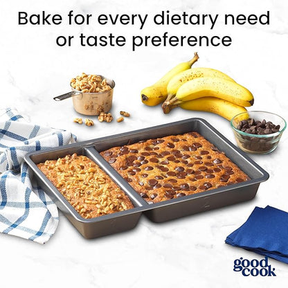GoodCook Divided Baking Sheet Premium Carbon Steel Nonstick Pan, 9 x 13-Inch