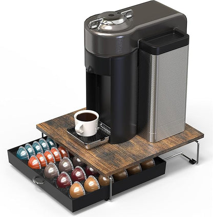 DecoBrothers Supreme Vertuoline Drawer, Holds with 30 Big or 60 Small Vertuoline Pods, Rustic Brown - Image 9