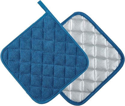 Joyhalo 6 Pack Pot Holders for Kitchen,Cotton Oven Holder with Great Heat Resistance,Non Slip Hot Pads for Kitchen Clearance,Federal Blue - Image 2