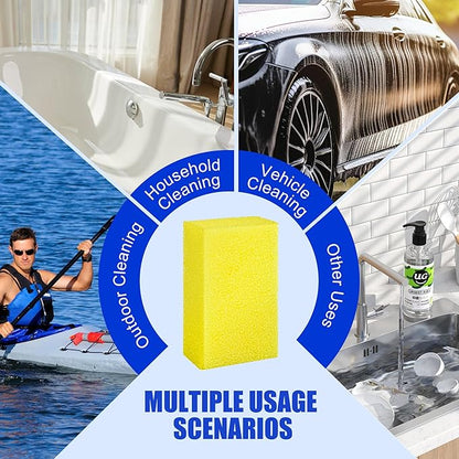 DECOHS 2 Pcs Bug Scrubber Sponge- Reusable Car Bug & Tar Remover Sponge- Car Wash Cleaning Scrub Sponges for Car Detailing (Yellow) - Image 7