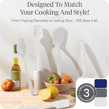 GIR: Get It Right 10-Piece Silicone Essentials Kitchen utensils set - Ladle, Spatula, Flip, Spoon & Spoonula - Non toxic cooking utensils for Nonstick Cookware, Cooking and Baking - Confetti - Image 6