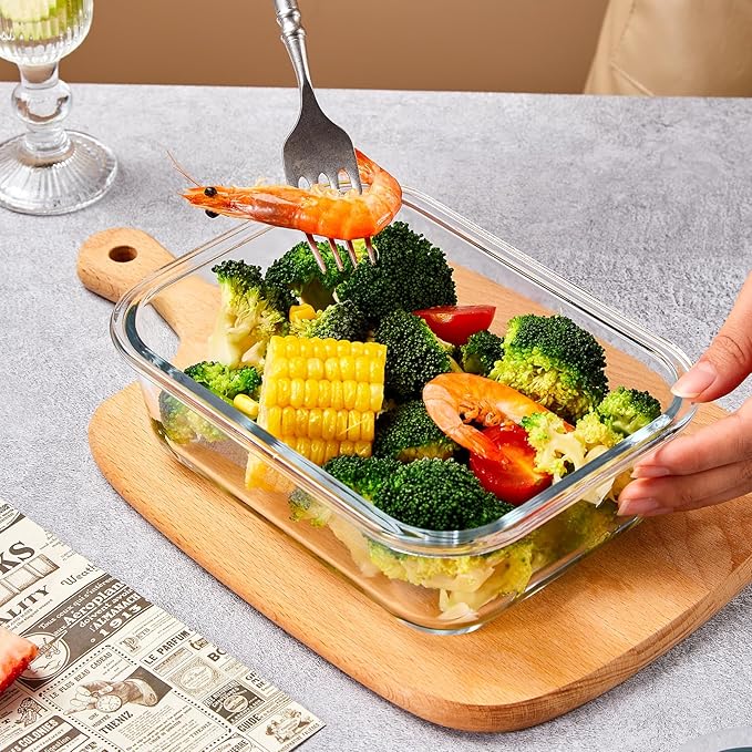 Liuruiyu 10 Pack Glass Food Storage Containers with Lids, Meal Prep Containers, Airtight Bento Boxes with Leak Proof Locking for Microwave, Oven, Freezer and Dishwasher, BPA Free - Image 2