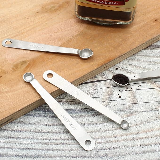 Luomorgo 4 Pc Set Measuring Spoons - Stainless Steel, 1/64, 1/32, 1/16, 1/8 tsp for Dry & Liquid Ingredients - Image 7