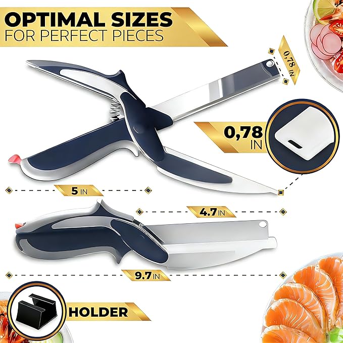 2 in 1 Kitchen Scissors for Food, Separable Stainless Steel Barbecue Steak Cutting Shears, Detachable Multi Function Kitchen Cutter for Vegetable Fruit & Meat