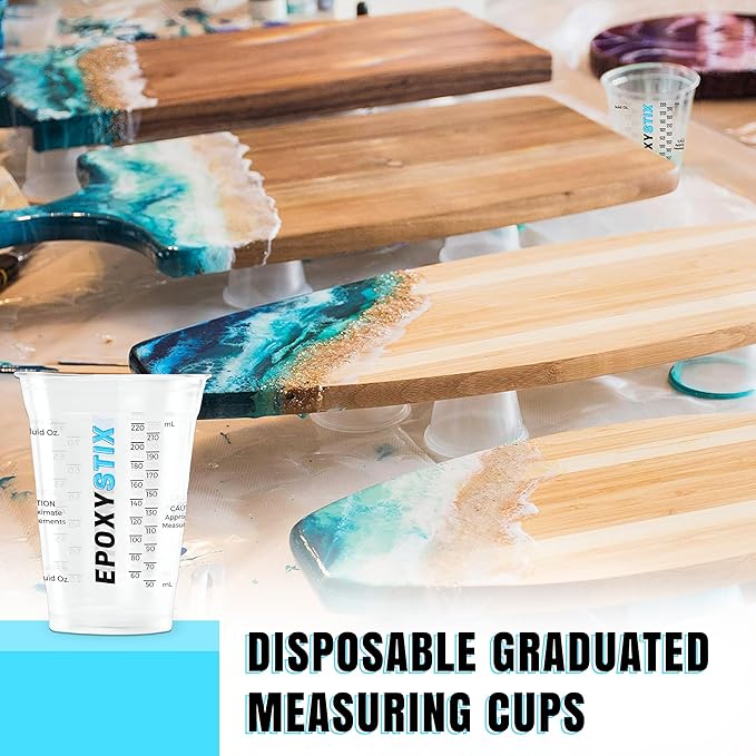 [Pack of 25] 10oz Disposable Graduated Measuring Cups for Mixing - Measurements in mL and Oz - Multipurpose Reusable Cups for Paint, Epoxy Resin, Stain, Liquid Mixing Cups