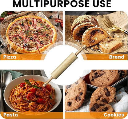 KARRYOUNG Rubber Wood Rolling Pin for Baking, Kitchen Dough Roller With Handles, Rodillo Para Masa, Rolling Pin for Dough, Pizza,Bread, Fondant & Tortilla - Image 7