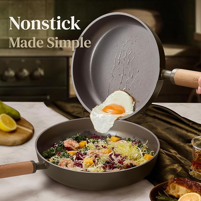 CAROTE Pots and Pans Set Non Stick, 21PCS Cookware Set with Strainer Lid, Induction Cooking Set with Kitchen Utensils, Dark Green - Image 3