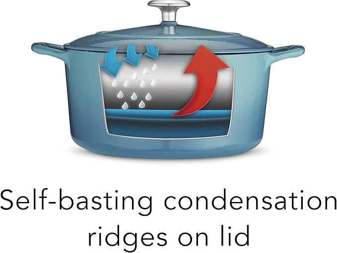 Tramontina Bestow Enameled Cast Iron Dutch Oven Pot with Lid, Round 5.5-quart, Medium Blue - Image 8