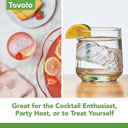 Tovolo Cheers Ice Mold Pack of 2 Craft Ice Cube Molds for Whiskey Bourbon Cocktails, Easy Fill No Leak Cheers Shaped Ice Cube Bar Essentials for Bartender Gifts Dishwasher Safe BPA Free Silicone - Image 4