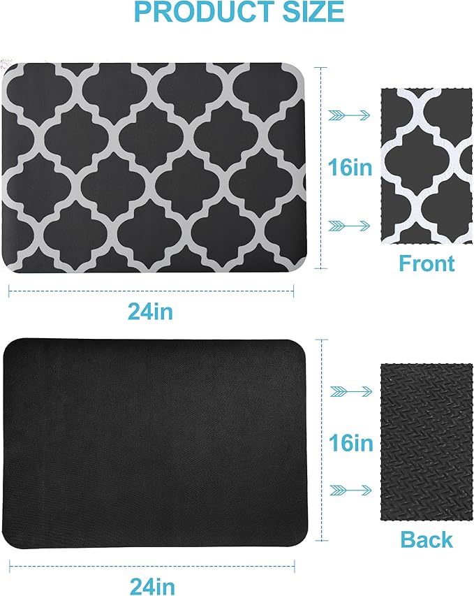 Dish Drying Mat for Kitchen Counter, 16"x24" Dish Drying Pad with Non-slip Rubber Backed, Hide Stain Anti Absorbent for Kitchen Counter, Drying Mat for Coffee Machine Dish Rack (Gray Trellis) - Image 7