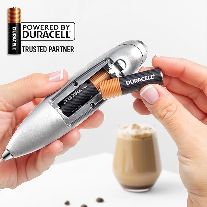 Zulay Kitchen Whisk Milk Frother with 4 Duracell Batteries - Powerful Handheld Foam Maker for Coffee, Lattes, Matcha, Hot Chocolate & Cappuccinos - Whip Creamy Froth in Seconds - Image 6