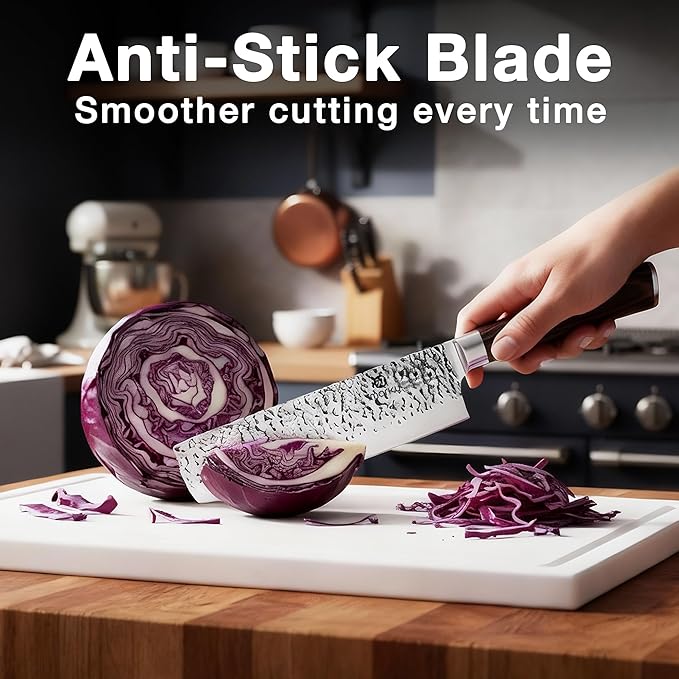imarku Nakiri Knife,7 Inch High Carbon Stainless Steel Japanese Chef Knife,Razor Sharp Chopping Vegetable and Meat Cleaver Kitchen Knife with Ergonomic Handle,Mothers Day Gifts for Mom - Image 9