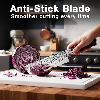 imarku Nakiri Knife,7 Inch High Carbon Stainless Steel Japanese Chef Knife,Razor Sharp Chopping Vegetable and Meat Cleaver Kitchen Knife with Ergonomic Handle,Mothers Day Gifts for Mom - Image 9