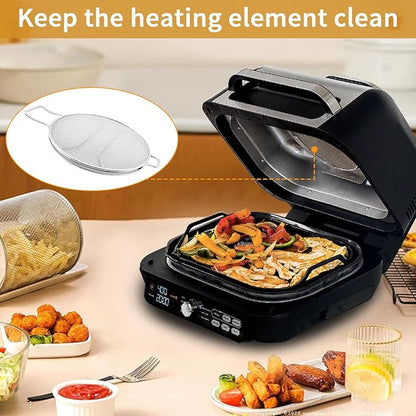 Splatter Shield for Ninja Foodi Smart XL Pro 7-in-1 Indoor Grill, Replacement Stainless Steel Splatter Screen Air Fryer Accessories for Ninja Foodi IG651, IG600, IG601 Air Fryer