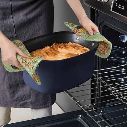 BONTHEE Pot Holders for Kitchen Heat Resistant Hot Pads for Countertops Oven Pot Holders Cotton Potholders for Kitchen Cooking Baking - 2PCS