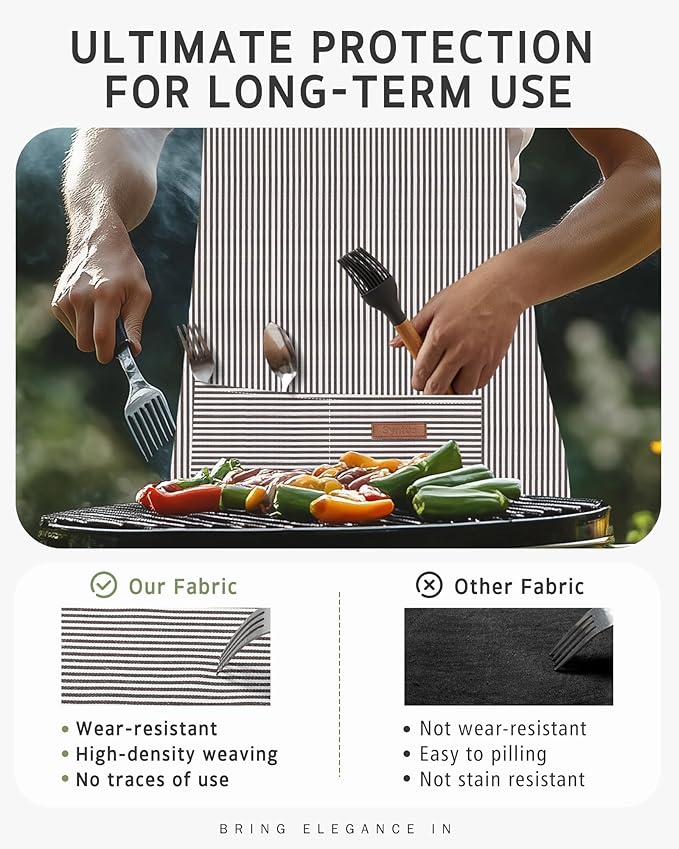 Syntus Chef Apron for Men Women Kitchen Cooking Apron with Pockets, Adjustable Bib Aprons Stain Resistant - Image 7