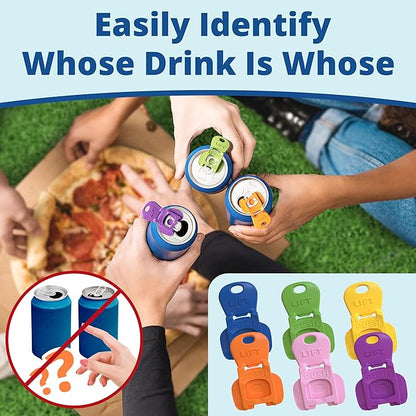 Complete Cover Easy Tab Opener New and Improved 12PK Beverage Barricade 2.0 by Avant Grub. Colorful Drink Can Protector Cap for Soda, Beer, Coke Shields From Bugs, Bees, Dust at the Party, BBQ, Beach - Image 4
