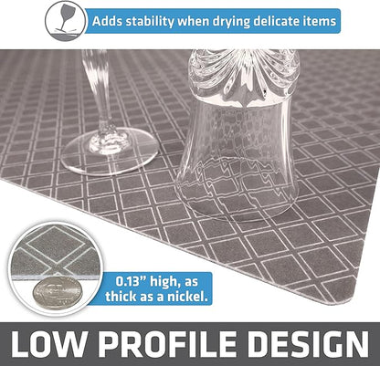 Drymate Jumbo XL Dish Drying Mat (19”x24”), Low-Profile, Super Absorbent, Quick Dry Fabric, Waterproof & Slip-Resistant, for Kitchen Counter, Trimmable, Easy to Clean (USA Made)(Taupe) - Image 4