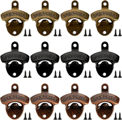ZOOFOX 12-Piece Wall Mounted Vintage Metal Bottle Opener for Bar, KTV, Home and Outdoor by zoofox
