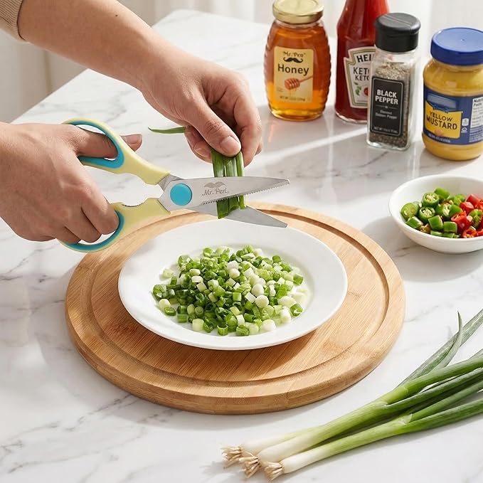 Mr. Pen- All Purpose Kitchen Shears with Protective Sheath, 2pcs, 8 Inch, Dishwasher Safe, Stainless Steel Food Scissors with Micro-Serrated Blades, Soft Grip, Durable Utility Kitchen Shears - Image 7