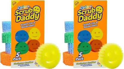 Scrub Daddy Scratch-Free Multipurpose Kitchen Sponges - Bulk Dish Sponges for Kitchen, Bathroom, Household Cleaning & More - Made with BPA-Free Polymer Foam (5 Count) (Pack of 2) by ScrubDaddy