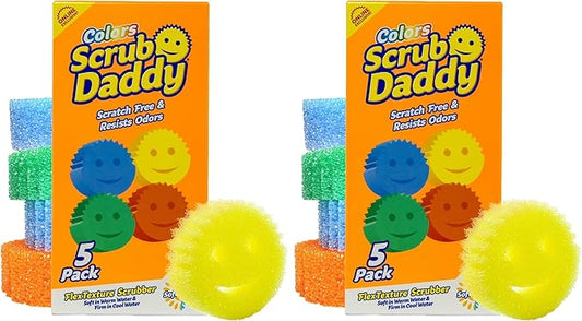 Scrub Daddy Scratch-Free Multipurpose Kitchen Sponges - Bulk Dish Sponges for Kitchen, Bathroom, Household Cleaning & More - Made with BPA-Free Polymer Foam (5 Count) (Pack of 2) by ScrubDaddy