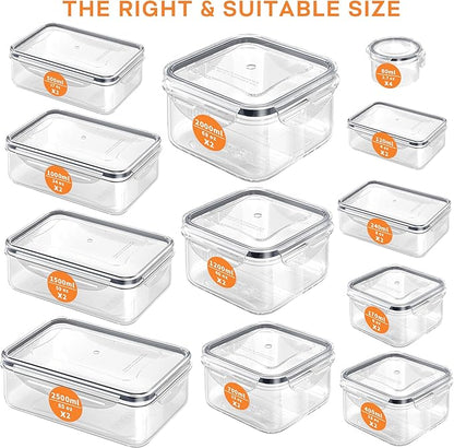 52 PCS Food Storage Containers with Lids Airtight (26 Containers & 26 Lids), Plastic Storage Meal Prep Container-Stackable 100% Leakproof & BPA-Free Organization and Storage Set, Lunch Containers - Image 2