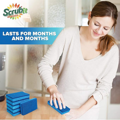 Scrubit Non-Scratch Cleaning Scrub Sponges- Scrubbing Dish Sponge Ideal for Washing Kitchen,Dishes, Bathroom &More – Dishwashing Sponge Along with A Thought Scrubber – 6 sponges - Image 3
