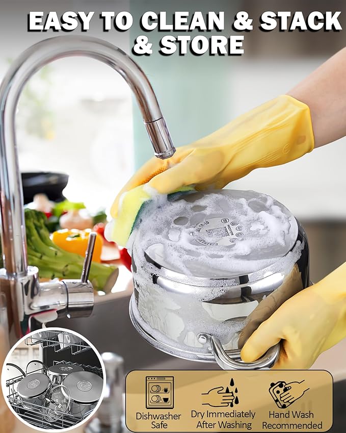 Cook N Home 8 Quart Stainless Steel Stockpot with Lid - Image 5