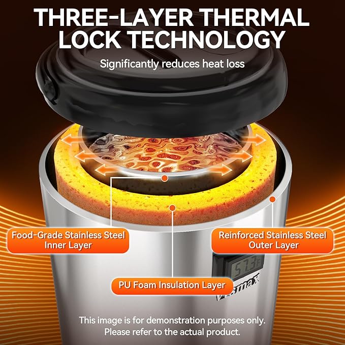 Electric Insulated Beverage Dispenser with Stand 2 Gallon Hot & Cold Drink Dispenser 86-230℉ Adjustable Temperature Real-Time Temperature Display for Tea and Coffee (Silver) - Image 5