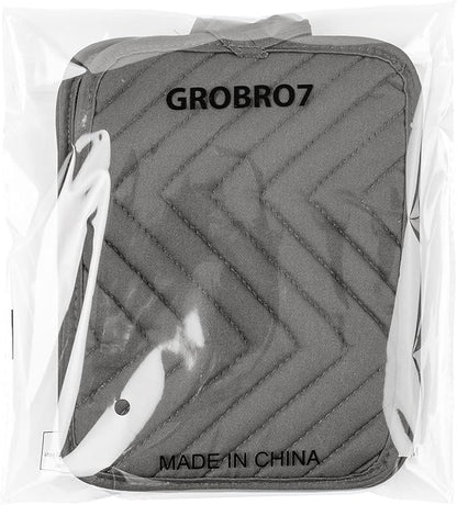 GROBRO7 5Pack Pot Holders for Kitchen Heat Resistant Cotton Potholder Multipurpose Hot Pad Machine Washable Oven Mitts with Pocket Potholders for Baking and Cooking 8.9 x 6.9 in Gray Black - Image 7
