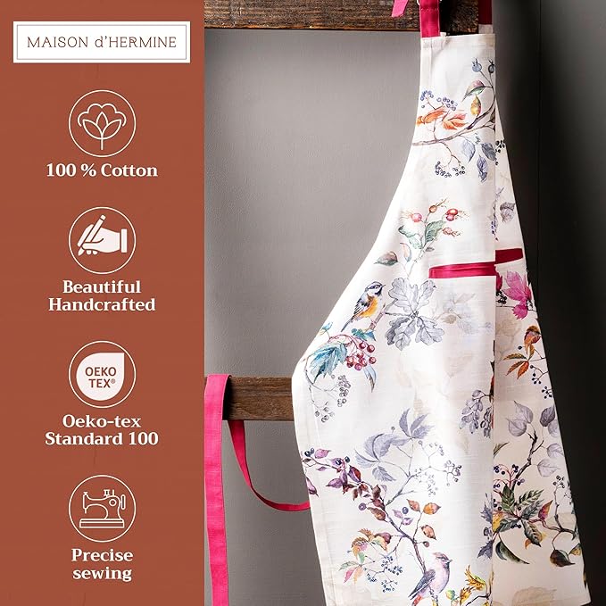 Maison d' Hermine 100% Cotton Apron for women with Pocket Kitchen Chef Apron for Men Cooking Mothers Day Gifts - Image 2