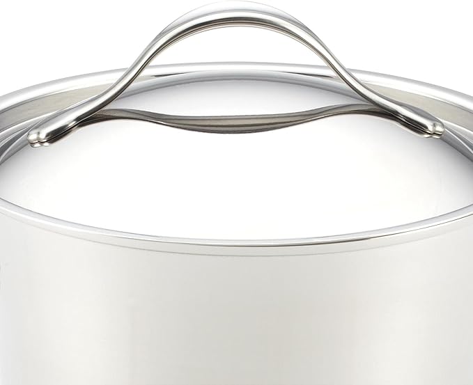 Anolon Nouvelle Stainless Steel Sauce Pan/Saucepan with Lid, 3.5 Quart, Silver - Image 4