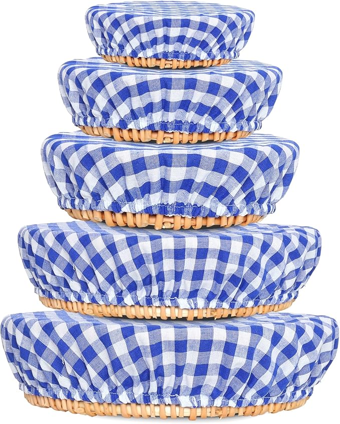 Reusable Bowl Covers, 5 Size Stretch Cloth Bowl Covers for Bread Proofing, cloth Fabric bowl Cover for Food Fruits Leftover (M)