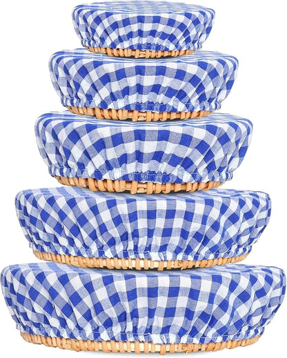 Reusable Bowl Covers, 5 Size Stretch Cloth Bowl Covers for Bread Proofing, cloth Fabric bowl Cover for Food Fruits Leftover (M)
