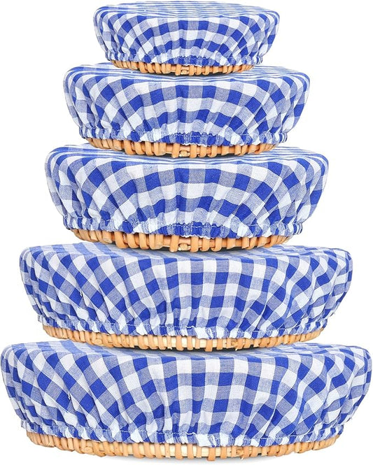 Reusable Bowl Covers, 5 Size Stretch Cloth Bowl Covers for Bread Proofing, cloth Fabric bowl Cover for Food Fruits Leftover (M)